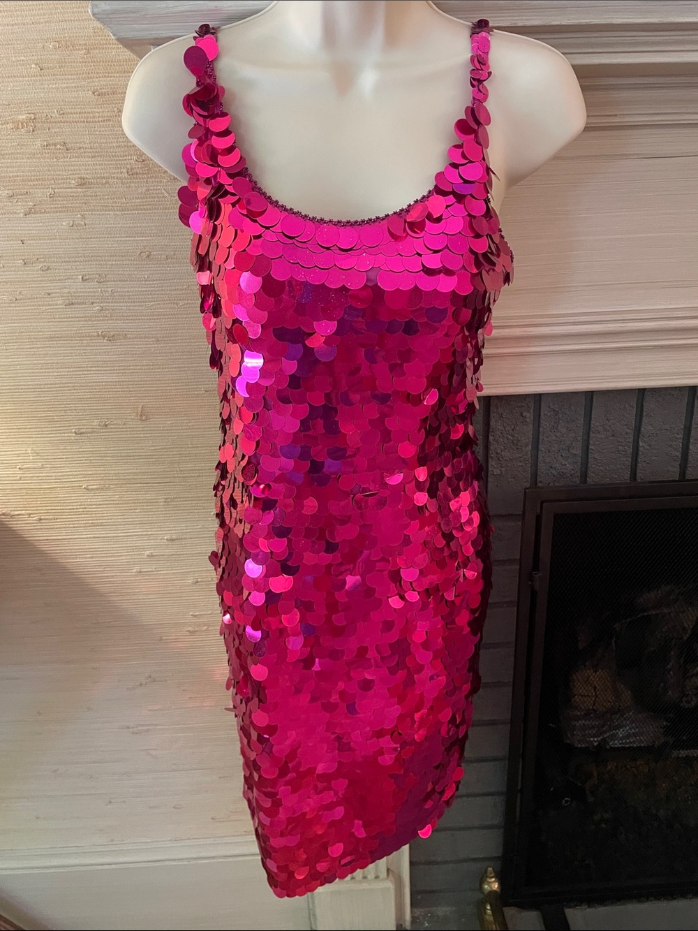 Kathryn Conover vintage pink pailettes dress sz 6